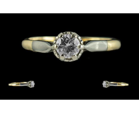 18ct Gold Good Quality Single Stone Diamond Set Ring, marked 18ct to shank.  The round brilliant cut diamond of good colour a