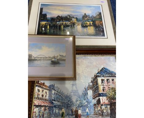 Graham Twyford Limited Edition Signed Print, 'Ambleside by Twilight', image size 12" x 19", mounted framed and glazed, overal