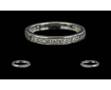 18ct White Gold Diamond Half Eternity Ring, set with round brilliant cut diamonds, fully hallmarked.  Ring size M.