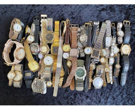 A Large Collection of Assorted Ladies &amp; Gents Wrist Watches, bracelet and leather straps, including Swiss Rotary, Ingerso