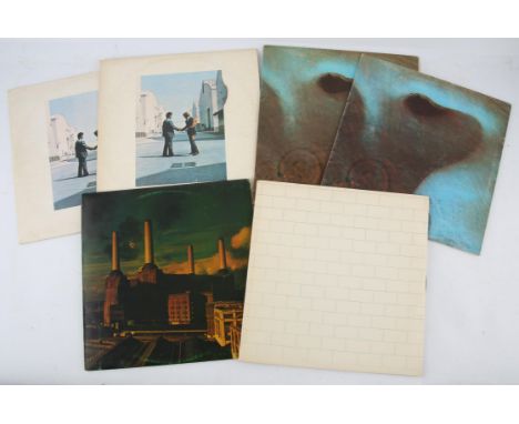 Pink Floyd vinyl records - The Wall (Columbia RAL-36184-1F), Meddle (Pathe Marconi SHVL 795 A 21), Meddle (Harvest SHVL 795 A