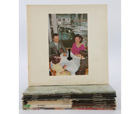 Led Zeppelin vinyl records - five copies of Led Zeppelin II (two plum Atlantic three green), four copies of Led Zeppelin III 