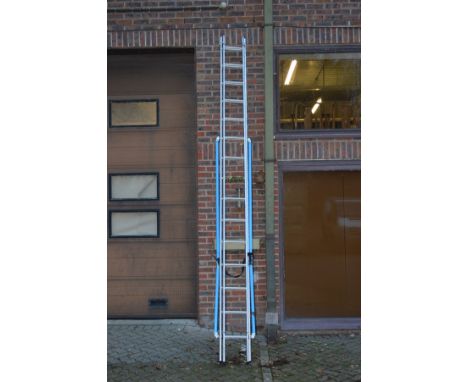 An aluminium extending ladder.