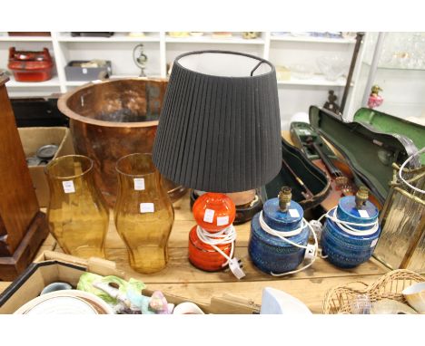 Decorative table lamps and other light fittings.