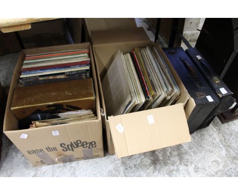 A quantity of records, wind-up gramophone, typewriter and a fire screen.