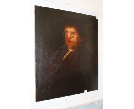 19th century English school, a portrait of a gentleman, oil on canvas, unframed.