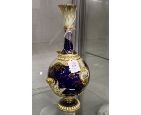 A Coalport porcelain vase decorated with landscape scenes (AF).