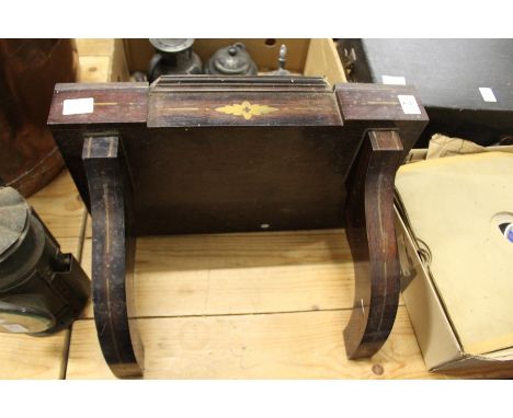 A Regency brass inlaid rosewood clock bracket.