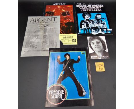 Argent 1974 tour programme signed by Rod Argent, Robert Henrit, Jim Rodford, John Verity, John Grimaldi with ticket and poste