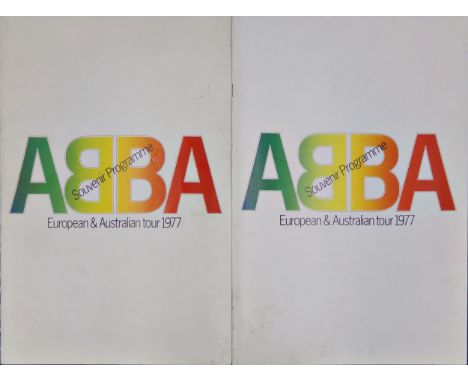 Abba Souvenir Programme European &amp; Australian Tour 1977 x 2 with ticket for the Odeon Theatre Birmingham concert