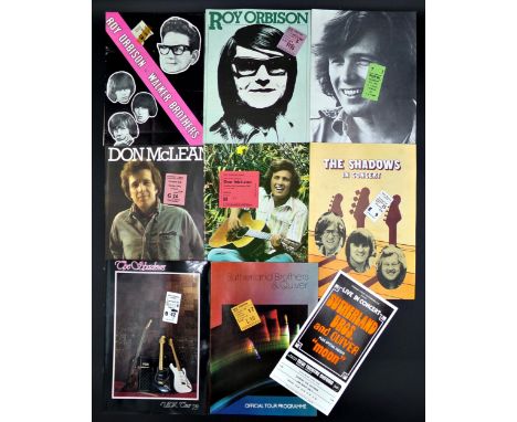Collection of tour programmes - Roy Orbison 1966 &amp; 1977 with tickets, Don Mclean 1973, 1978 &amp; 1980 with tickets, The 