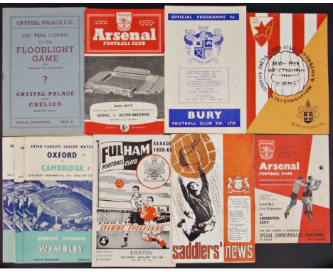 Collection of Vintage football programmes to include 1953/54 Crystal Palace v Chelsea (Are you coming to the Floodlight Game?