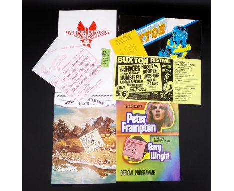 Collection of tour and festival programmes - Liverpool Explosion 1979 with ticket and 2 flyers, Buxton '74 with flyer and 'Ge