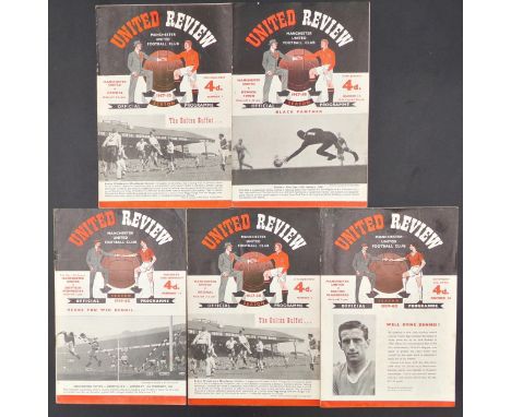 1957-1960 Manchester United home programmes 1957/58 v Arsenal x 2, Ipswich Town, 1959/60 Sheffield Wednesday (FA Cup), Bolton