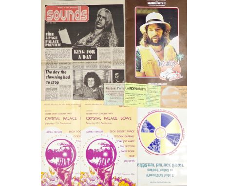Crystal Palace Bowl Celebration Garden Party - two programmes and ticket, Garden Party III and IX - three programmes and tick