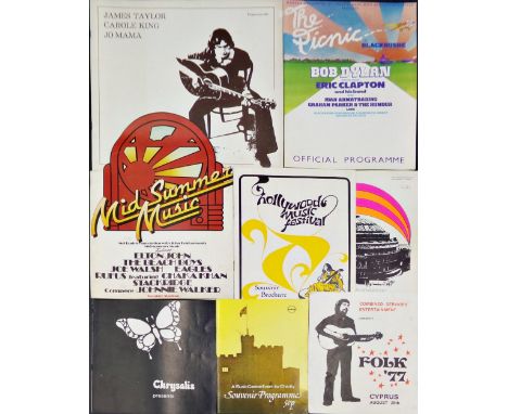 Collection of vintage music festival programmes - The Keystone Present Sounds '68, Hollywood Music Festival 1970, Chrysalis p