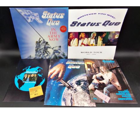 Status Quo - Rock The Castle tour programme and ticket, Rocking All Over The World programme and ticket, Official World Tour 