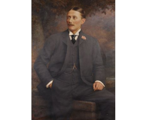 Arthur Trevor Haddon (1864-1941) British. Three quarter length Portrait of Captain John Wilfred Jenkinson (1871-1915), Seated