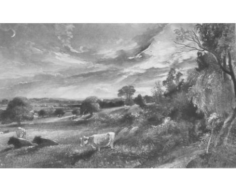 David Lucas (1802-1881) British after John Constable (1776-1837) British. "Summer Evening", Mezzotint, Unframed 5.5" x 8.5".