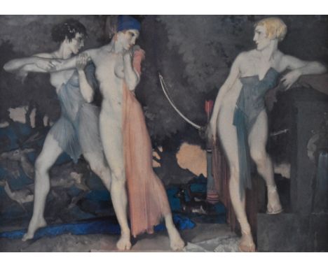 After Sir William Russell Flint RA ROI (1880-1969, British), coloured print, 'Artemis and Chione', limited edition 339/850, f