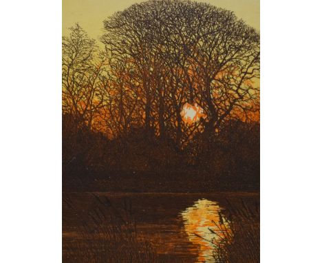 David Beattie (b.1955, British), aquatint, six prints of countryside scenes, comprising 'Belvoir Solstice', 'Dawn Solitude', 