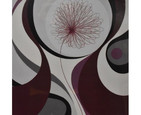 20th Century, British, contemporary print, Two abstract designs, 'Emerging Red 1' &amp; 'Emerging Red 2', framed, mounted, an