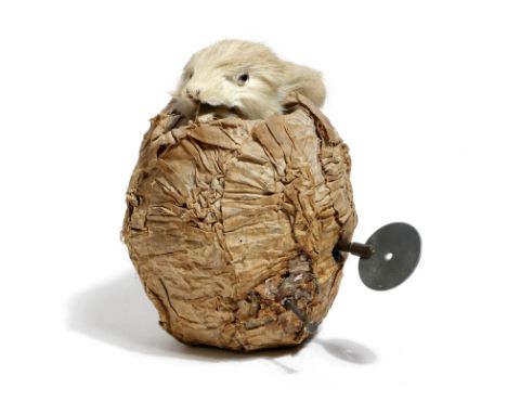 A French automaton toy of a rabbit in a cabbage attributed to Roullet and Decamps, the wind-up spring movement playing one ai