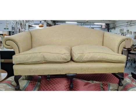 WESLEY BARRELL SOFA, 184cm W, camel back design. 