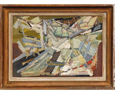 AFTER NICOLAS DE STAEL 'Abstract Composition', lithograph, on vellum Arches paper, printed by Mourlot, ref: Pierre Levy, 39cm