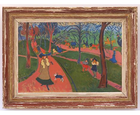 ANDRE DERAIN 'Hyde Park', lithograph, edition of 1000, printed by Mourlot, 45cm x 60cm, in a vintage French frame. 