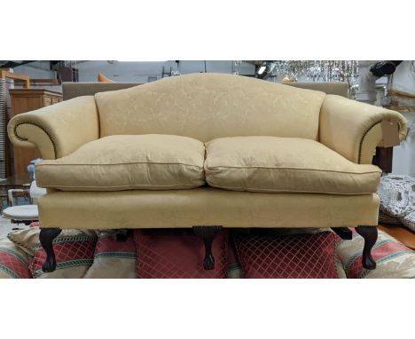 WESLEY BARRELL SOFA, 184cm W, camel back design. 