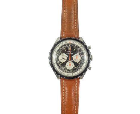 A Breitling Navitimer chronograph gentleman's stainless steel wristwatch. Ref. 0816, circa 1968, with signed 38mm dial, the c