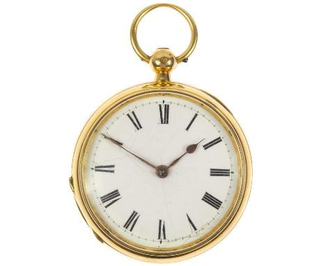 A Victorian 18ct gold cased open face fusee lever pocket watch by J Alexander London. The movement with dust cover and enclos
