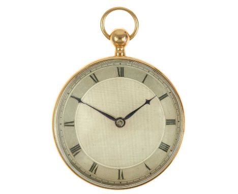 A Swiss early 19th century 18ct gold cased verge quarter repeater pocket watch. The unsigned movement stamped GRIZARD, the si