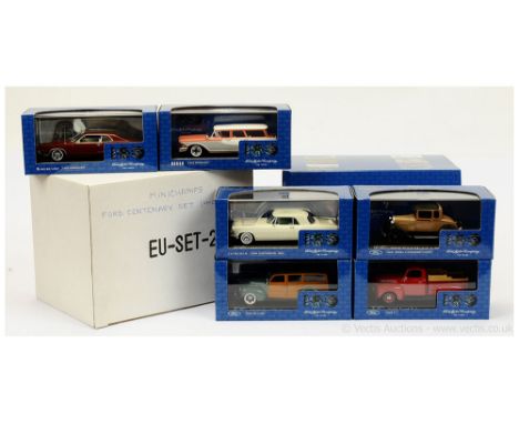 Minichamps (1/43 Scale) - Ford Centenary Set (American) to include 6 vehicles (1) 1928 Ford Model A Standard - beige, black; 