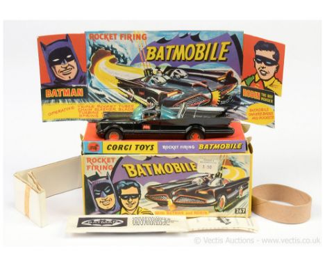 Corgi 267 "Batman" - Batmobile (1st issue) - finished in black body, blue tinted windscreens with red interior and "Batman an