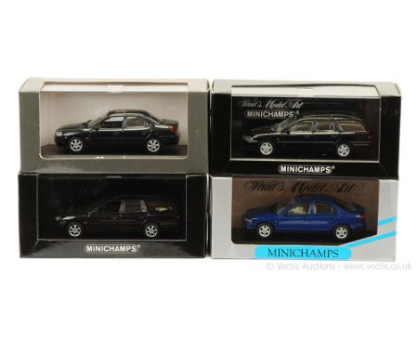 Minichamps (1/43 Scale) a group of Mondeo Models (1) - (1994) - blue; (2) - (1997) metallic dark green; (3) Turnier (1994) - 