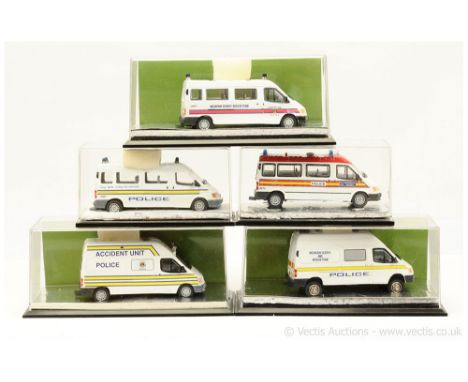 CSM (1/43 Scale) a group of Code 3 Ford Transit Models to include "Mountain Search Rescue Team"; "Police Accident Unit"; plus