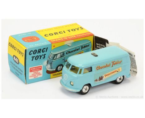 Corgi 441 Volkswagen "Toblerone" Van - blue, lemon interior, silver trim, spun hubs with "Trans-O-Lite" headlamps - Excellent