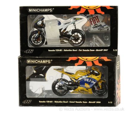 Minichamps (1/12 Scale) - "Valentino Rossi Collection" - a pair - (1) 122063046 Yamaha YZR-M1 "Camel Yamaha Team" - "Moto GP 