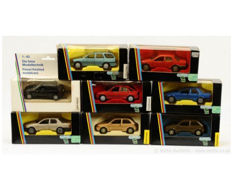 Schabak (1/43 Scale) a group of Ford Models to include 1085 Fiesta; 1090 Escort; 1085 XR2; 1060 Sierra plus others - conditio