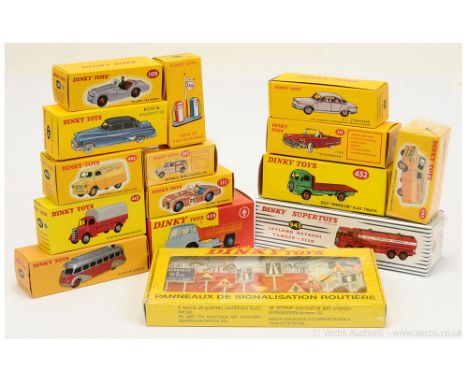 Dinky (Atlas Editions) a group to include 106 Triumph TR2 Sports Car; 111 another; 413 Austin Covered Wagon; 432 Guy Warrior 