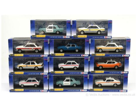 Vanguards (Corgi) (1/43 Scale) a group of Ford "Police" related vehicles to include VA04116 Cortina (Mark 2); VA12503 Fiesta 