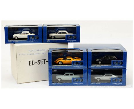 Minichamps (1/43 Scale) - Ford Centenary Set (European) to include 6 models (1) 1963 Ford Cortina - pale greyish-blue; (2) 19