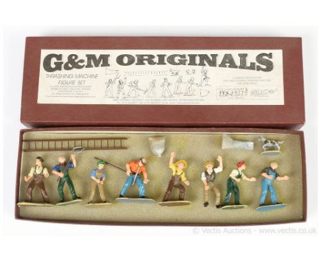 G &amp; M Originals (1/32nd scale) Thrashing Machine Figure Set includes; 8 x Figures &amp; Dog and accessories - conditions 