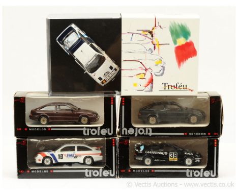 Trofeu (1/43 Scale) a group of Ford Sierra RS Cosworth Models to include 1885 Road Car - metallic dark burgundy; another but 