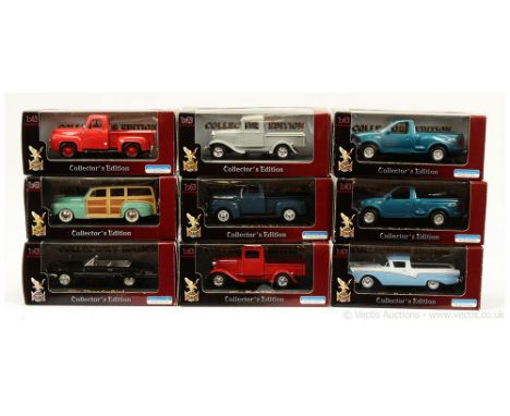 Yat Ming (Road Signature) - a group of (1/43 Scale) Ford Models to include Thunderbird 1966; Ranchero 1957; Pick-Up 1934; Woo