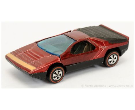 Hot Wheels (Mattel) Redline - 6420 Carabo - metallic red, black engine cover, yellow front flash - Good to Good Plus (does ha