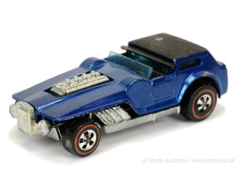 Hot Wheels (Mattel) Redline - 6175 The Hood - metallic blue, black interior and tonneau - Good Plus (does have a chip to tonn