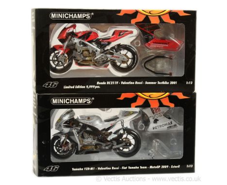 Minichamps (1/12 Scale) - "Valentino Rossi Collection" - a pair - (1) 122093146 Yamaha YZR-M1 "Fiat Yamaha Team" - "Moto GP 2